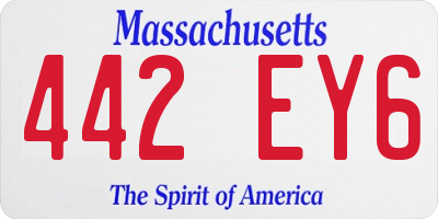 MA license plate 442EY6