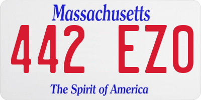 MA license plate 442EZ0