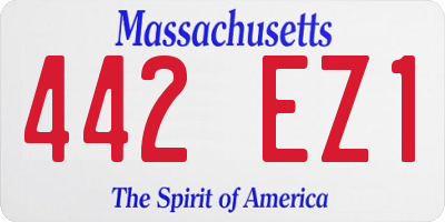 MA license plate 442EZ1