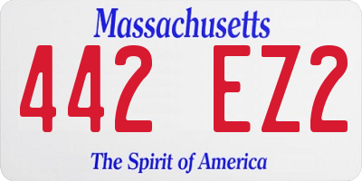 MA license plate 442EZ2