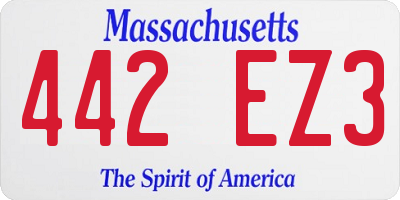 MA license plate 442EZ3