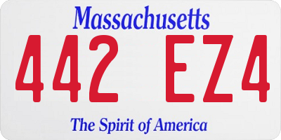 MA license plate 442EZ4