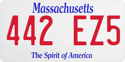 MA license plate 442EZ5