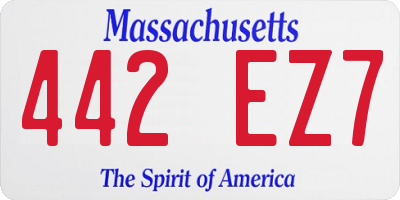 MA license plate 442EZ7
