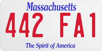 MA license plate 442FA1