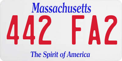 MA license plate 442FA2