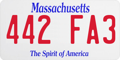 MA license plate 442FA3