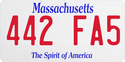 MA license plate 442FA5
