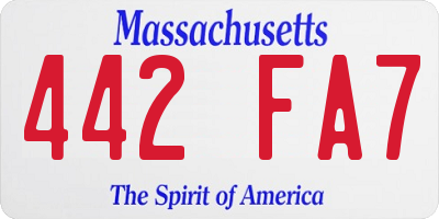 MA license plate 442FA7