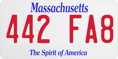 MA license plate 442FA8