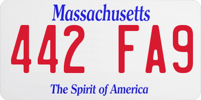 MA license plate 442FA9