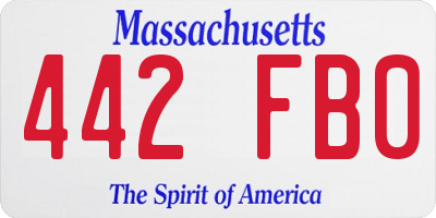 MA license plate 442FB0