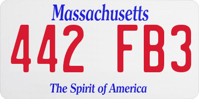 MA license plate 442FB3