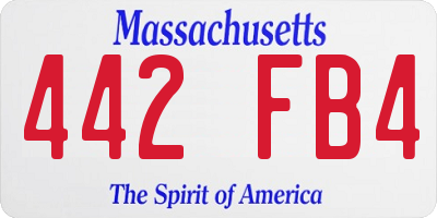 MA license plate 442FB4