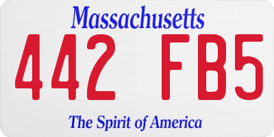 MA license plate 442FB5