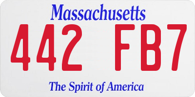 MA license plate 442FB7