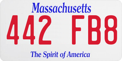 MA license plate 442FB8