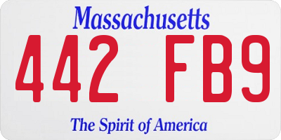 MA license plate 442FB9