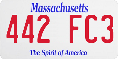 MA license plate 442FC3