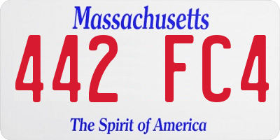 MA license plate 442FC4