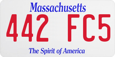 MA license plate 442FC5