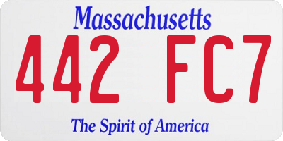 MA license plate 442FC7