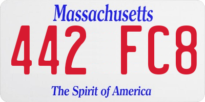 MA license plate 442FC8