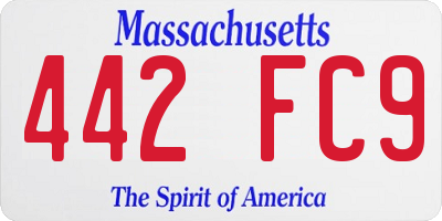 MA license plate 442FC9