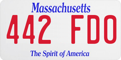 MA license plate 442FD0