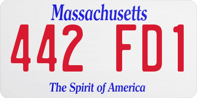 MA license plate 442FD1