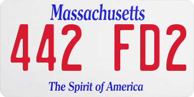 MA license plate 442FD2