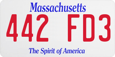 MA license plate 442FD3