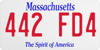 MA license plate 442FD4