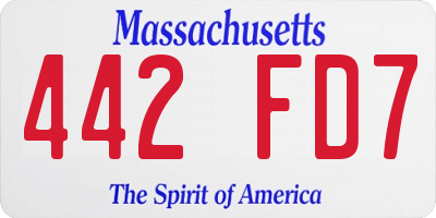 MA license plate 442FD7