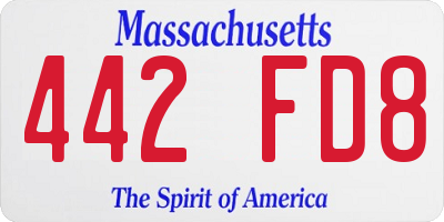 MA license plate 442FD8