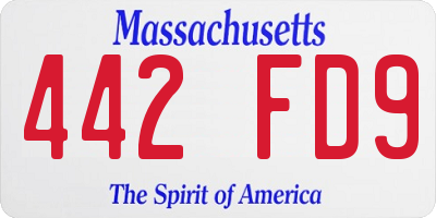 MA license plate 442FD9