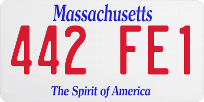 MA license plate 442FE1