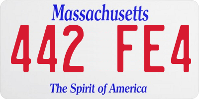MA license plate 442FE4