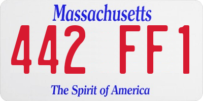 MA license plate 442FF1