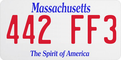 MA license plate 442FF3