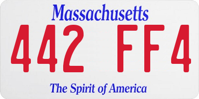 MA license plate 442FF4