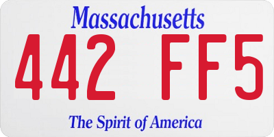 MA license plate 442FF5
