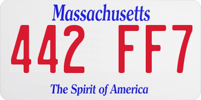 MA license plate 442FF7