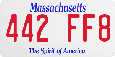 MA license plate 442FF8