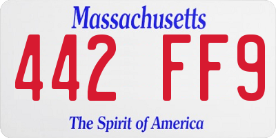 MA license plate 442FF9