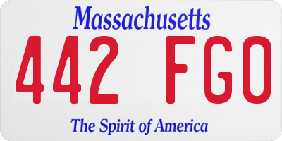 MA license plate 442FG0