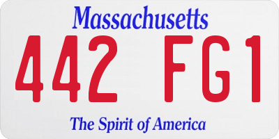 MA license plate 442FG1