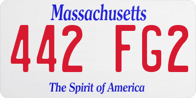MA license plate 442FG2