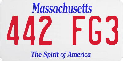 MA license plate 442FG3