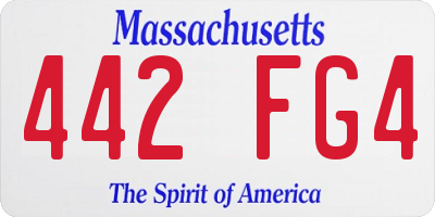 MA license plate 442FG4